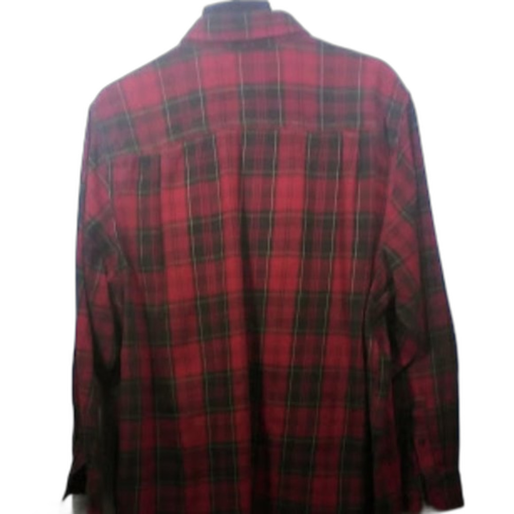 Faded Glory Mens 2XL Red/Black Plaid Long-sleeve Flannel Shirt Button Collar - Picture 6 of 12